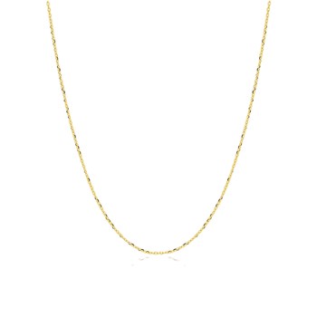 Chaîne mixte 40 cm - Forçat diamanté - Or 18 Carats - Largeur 0.74 mm