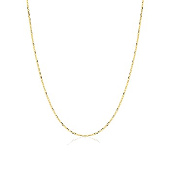 Chaîne mixte 40 cm - Forçat diamanté - Or 18 Carats - Largeur 0.85 mm