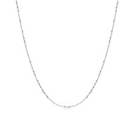 Chaîne mixte 40 cm - Forçat diamanté - Or blanc 18 Carats - Largeur 0.85 mm