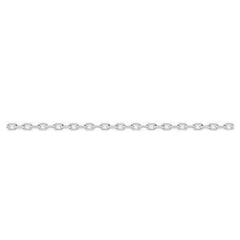 Chaîne mixte 40 cm - Forçat diamanté - Or blanc 18 Carats - Largeur 0.85 mm
