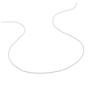Chaîne mixte 40 cm - Forçat diamanté - Or blanc 18 Carats - Largeur 0.85 mm