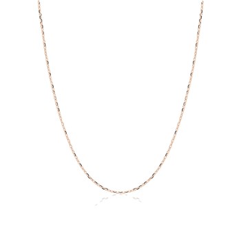 Chaîne femme 40 cm - Forçat diamanté - Or rose 18 Carats - Largeur 0.85 mm