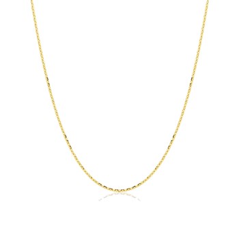 Chaîne mixte 40 cm - Forçat diamanté - Or 18 Carats - Largeur 0.97 mm