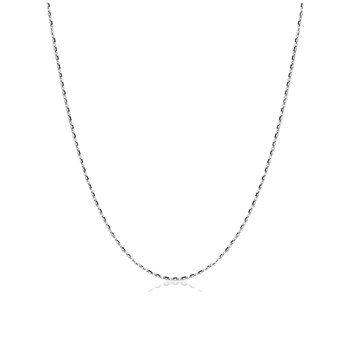 Chaîne mixte 40 cm - Forçat diamanté - Or blanc 18 Carats - Largeur 0.97 mm