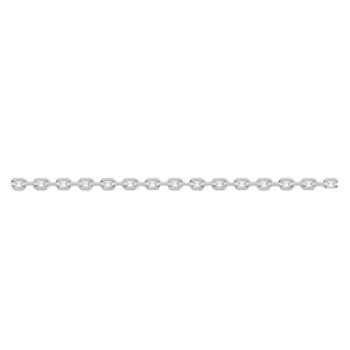 Chaîne mixte 40 cm - Forçat diamanté - Or blanc 18 Carats - Largeur 0.97 mm