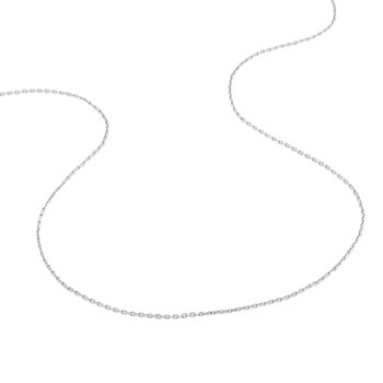 Chaîne mixte 40 cm - Forçat diamanté - Or blanc 18 Carats - Largeur 0.97 mm