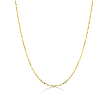 Chaîne mixte 40 cm - Forçat Diamanté - Or 18 Carats - Largeur 1.15 mm