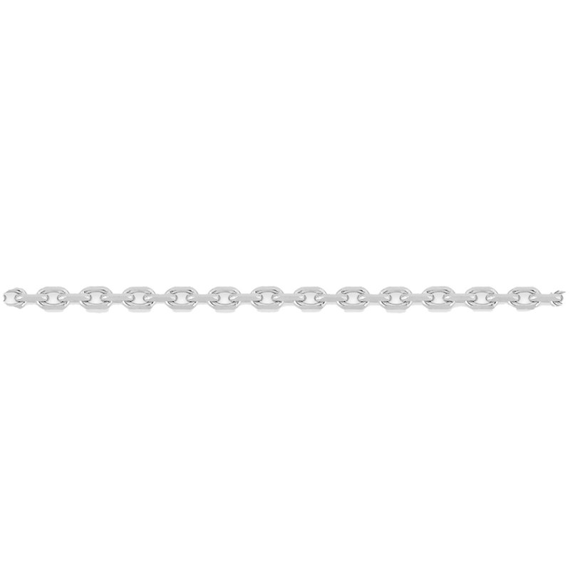 Chaîne mixte 40 cm - Maille Forçat diamanté - Or blanc 18 Carats - Largeur 1.15 mm - vue 2