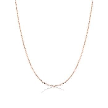 Chaîne femme 40 cm - Maille Forçat diamanté - Or rose 18 Carats - Largeur 1.15 mm