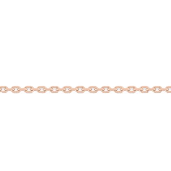 Chaîne femme 40 cm - Maille Forçat diamanté - Or rose 18 Carats - Largeur 1.15 mm