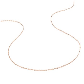 Chaîne femme 40 cm - Maille Forçat diamanté - Or rose 18 Carats - Largeur 1.15 mm