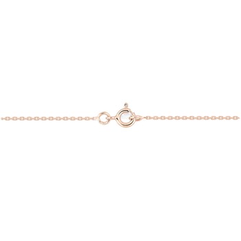 Chaîne femme 40 cm - Maille Forçat diamanté - Or rose 18 Carats - Largeur 1.15 mm