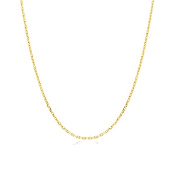 Chaîne mixte 40 cm - Maille Forçat diamanté - Or 18 Carats - Largeur 1.28 mm