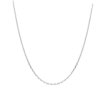 Chaîne mixte 40 cm - Maille Forçat diamanté - Or blanc 18 Carats - Largeur 1.45 mm