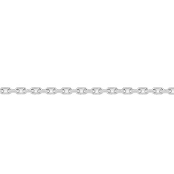 Chaîne mixte 40 cm - Maille Forçat diamanté - Or blanc 18 Carats - Largeur 1.45 mm