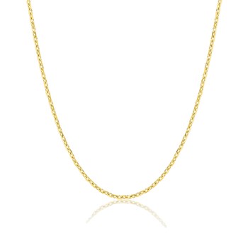 Chaîne mixte 40 cm - Maille Forçat diamanté - Or 18 Carats - Largeur 1.45 mm