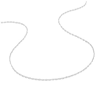 Chaîne mixte 40 cm - Maille Forçat diamanté - Or blanc 18 Carats - Largeur 1.45 mm