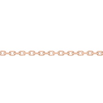Chaîne femme 40 cm - Maille Forçat diamanté - Or rose 18 Carats - Largeur 1.45 mm