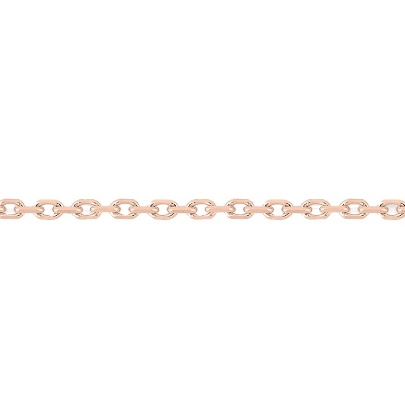 Chaîne femme 40 cm - Maille Forçat diamanté - Or rose 18 Carats - Largeur 1.45 mm - vue 2