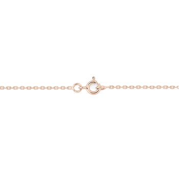 Chaîne femme 40 cm - Maille Forçat diamanté - Or rose 18 Carats - Largeur 1.45 mm