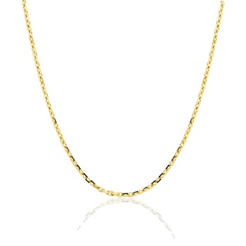 Chaîne mixte 40 cm - Maille Forçat diamanté - Or 18 Carats - Largeur 1.60 mm