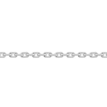 Chaîne mixte 40 cm - Maille Forçat diamanté - Or blanc 18 Carats - Largeur 1.60 mm