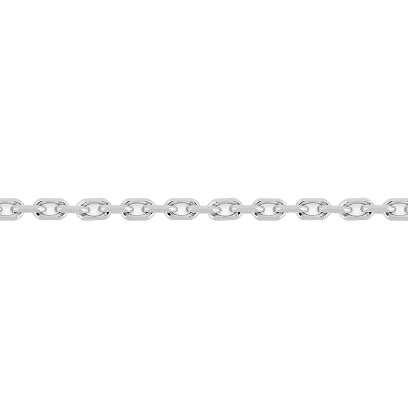 Chaîne mixte 40 cm - Maille Forçat diamanté - Or blanc 18 Carats - Largeur 1.60 mm - vue 2