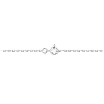Chaîne mixte 40 cm - Maille Forçat diamanté - Or blanc 18 Carats - Largeur 1.60 mm