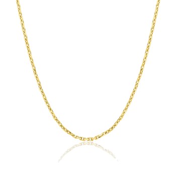 Chaîne mixte 40 cm - Maille Forçat diamanté - Or 18 Carats - Largeur 1.75 mm