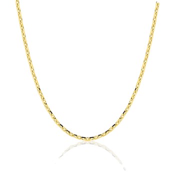 Chaîne mixte 40 cm - Maille forçat diamantée - Or 18 Carats - Largeur 1.85 mm