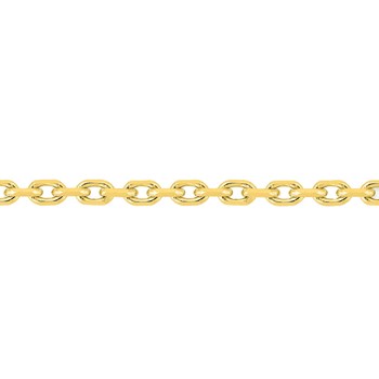 Chaîne mixte 40 cm - Maille forçat diamantée - Or 18 Carats - Largeur 1.85 mm