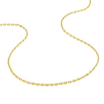 Chaîne mixte 40 cm - Maille forçat diamantée - Or 18 Carats - Largeur 1.85 mm