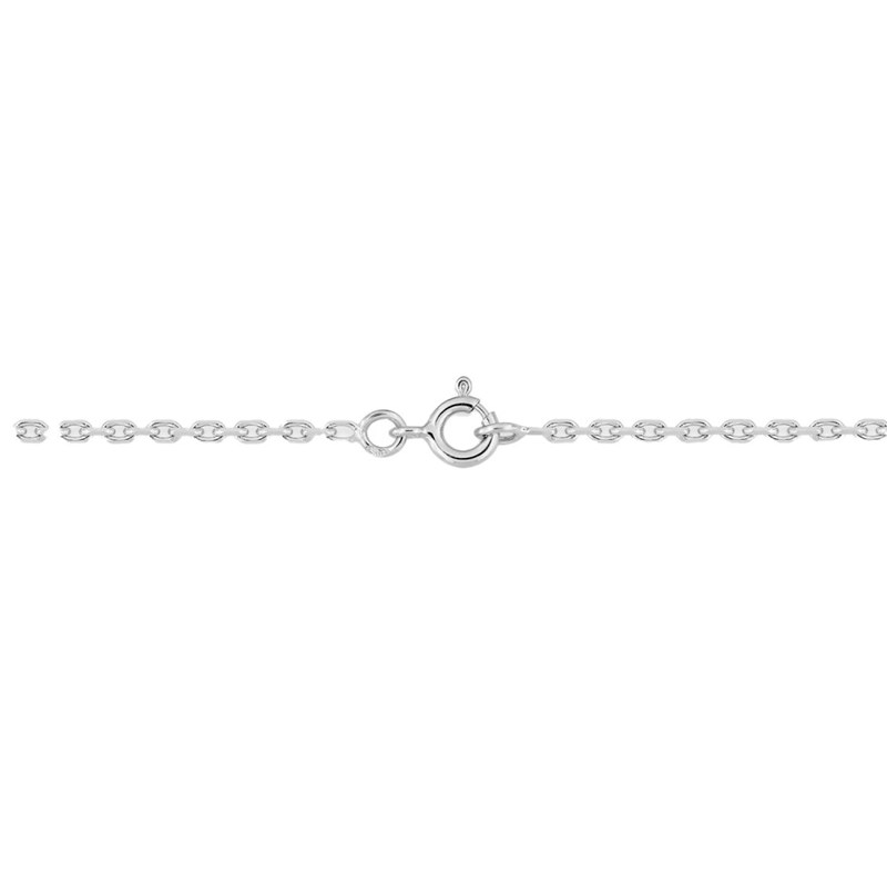 Chaîne mixte 40 cm - Maille Forçat diamantée - Or blanc 18 Carats - Largeur 1.85 mm - vue 4