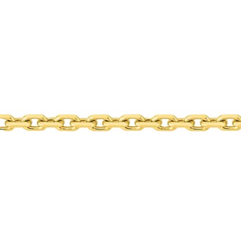 Chaîne mixte 40 cm - Maille Forçat diamanté - Or 18 Carats - Largeur 2.10 mm