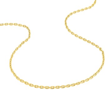 Chaîne mixte 40 cm - Maille Forçat diamanté - Or 18 Carats - Largeur 2.10 mm
