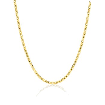 Chaîne mixte 40 cm - Maille Forçat diamanté - Or 18 Carats - Largeur 2.25 mm