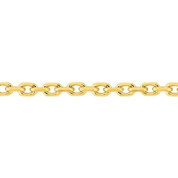 Chaîne mixte 40 cm - Maille Forçat diamanté - Or 18 Carats - Largeur 2.25 mm