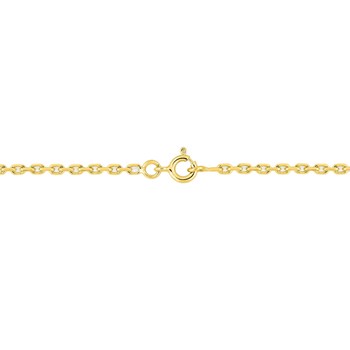 Chaîne mixte 40 cm - Maille Forçat diamanté - Or 18 Carats - Largeur 2.25 mm