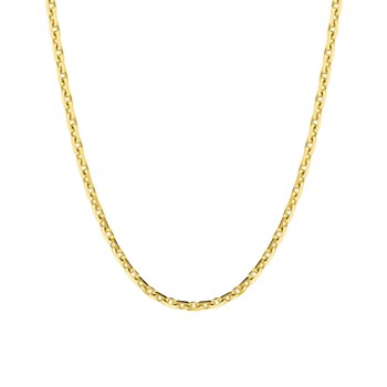 Chaîne mixte 40 cm - Maille Forçat diamanté - Or 18 Carats - Largeur 2.40 mm