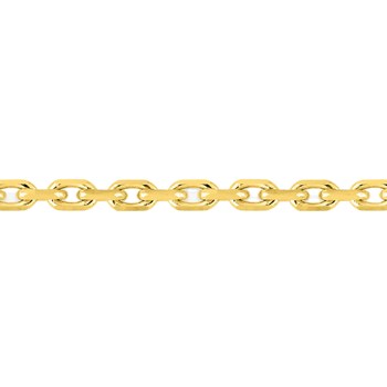 Chaîne mixte 40 cm - Maille Forçat diamanté - Or 18 Carats - Largeur 2.40 mm
