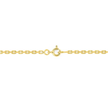 Chaîne mixte 40 cm - Maille Forçat diamanté - Or 18 Carats - Largeur 2.40 mm