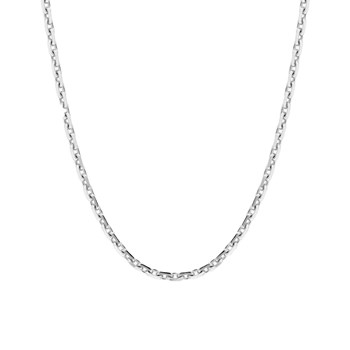 Chaîne mixte - Maille Forçat diamanté - Or blanc 18 Carats - Largeur 2.45 mm