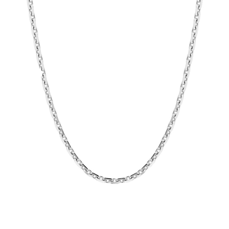 Chaîne mixte - Maille Forçat diamanté - Or blanc 18 Carats - Largeur 2.45 mm