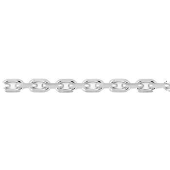 Chaîne mixte - Maille Forçat diamanté - Or blanc 18 Carats - Largeur 2.45 mm