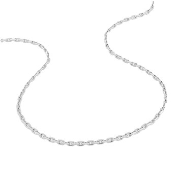 Chaîne mixte - Maille Forçat diamanté - Or blanc 18 Carats - Largeur 2.45 mm