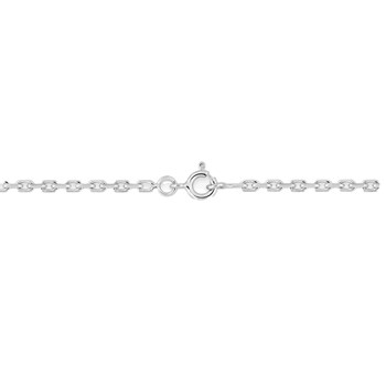 Chaîne mixte - Maille Forçat diamanté - Or blanc 18 Carats - Largeur 2.45 mm