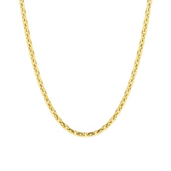 Chaîne mixte 40 cm - Maille Forçat diamanté - Or 18 Carats - Largeur 2.55 mm