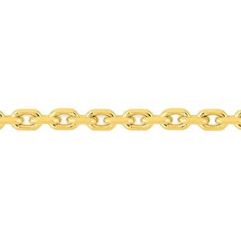 Chaîne mixte 40 cm - Maille Forçat diamanté - Or 18 Carats - Largeur 2.55 mm