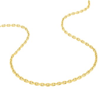 Chaîne mixte 40 cm - Maille Forçat diamanté - Or 18 Carats - Largeur 2.55 mm