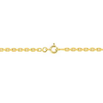 Chaîne mixte 40 cm - Maille Forçat diamanté - Or 18 Carats - Largeur 2.55 mm